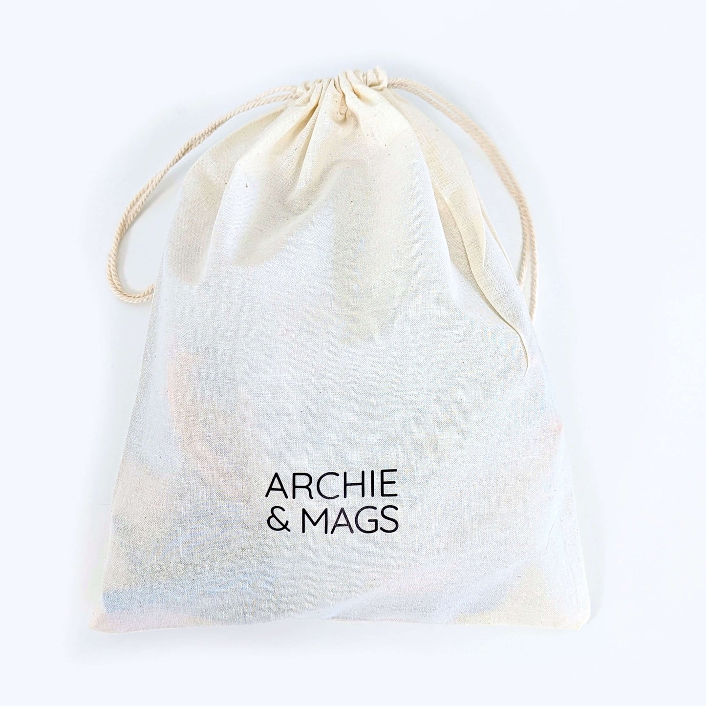 Archie & Mags branded cotton storage bag