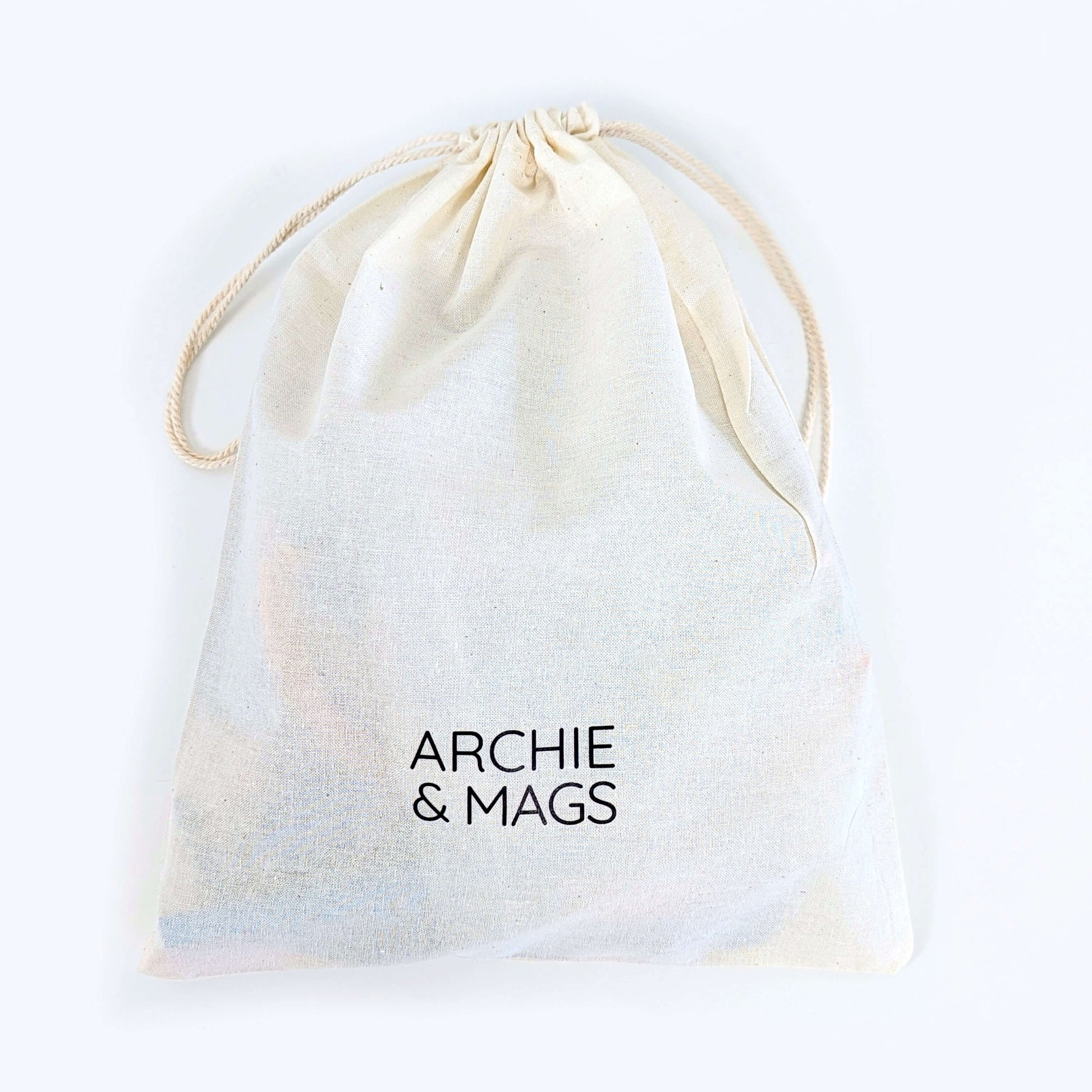 Archie & Mags branded cotton storage bag